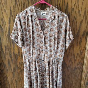 Vintage Geometric Print Dress, size 12